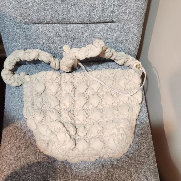 David & Young Beige Puffer Quilted Hobo Bag - Picture 2 of 5